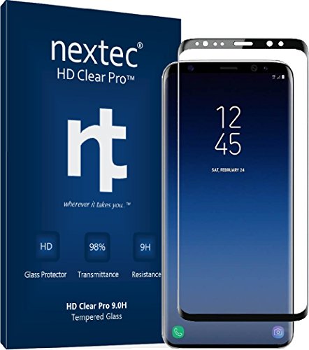 nextec Galaxy Note 8 Screen Protector, Samsung Galaxy Note 8 Glass Screen Protector (3D) Galaxy Note 8 Tempered Glass Screen Protector (HD Clear Pro 2.4) 9.0H/ Black - Corning Gorilla Glass