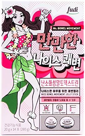 [Fudi] Ms. Bowel Movement Jelly Stick (20g X 14 Sticks) (Like Jello) - Dietary Fiber, Digestive Supplement, Maltodextrion, Support Bowel Movement, Nano Collagen, Support Weight Loss