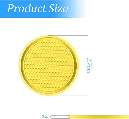 Miniatura 2 de Posavasos de automóvil, paquete de 4 portavasos universales antideslizantes incrustados en adornos de posavasos de PVC duradero de 2.75 pulgadas,