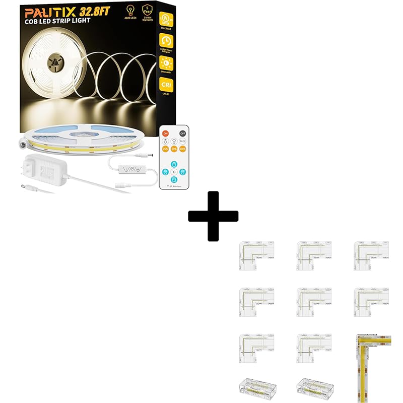 PAUTIX Tira de LED COB 10m luz blanca natural 4000K miniatura 1