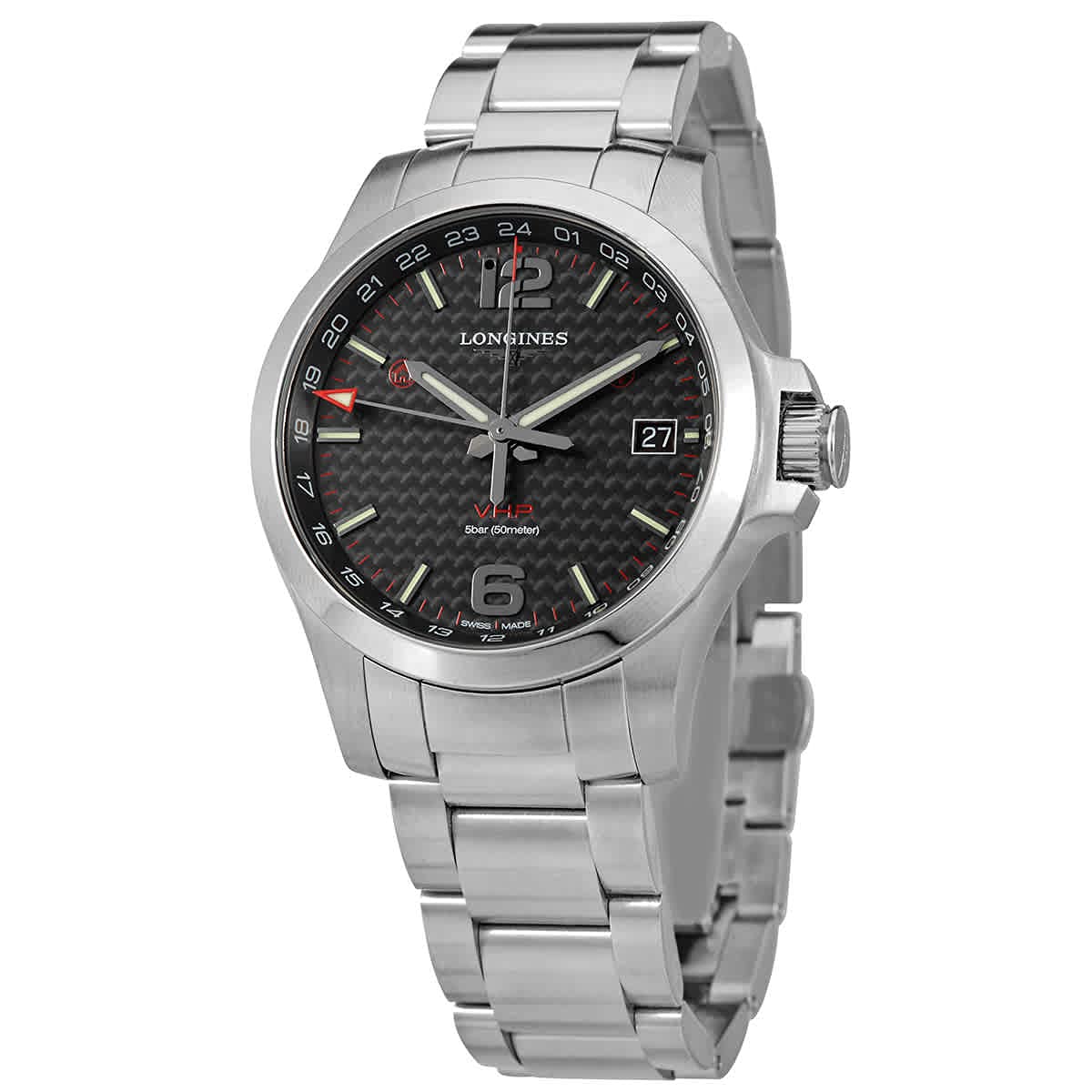 Longines Conquest V.H.P. Quartz Black Dial Men's Watch L37184666