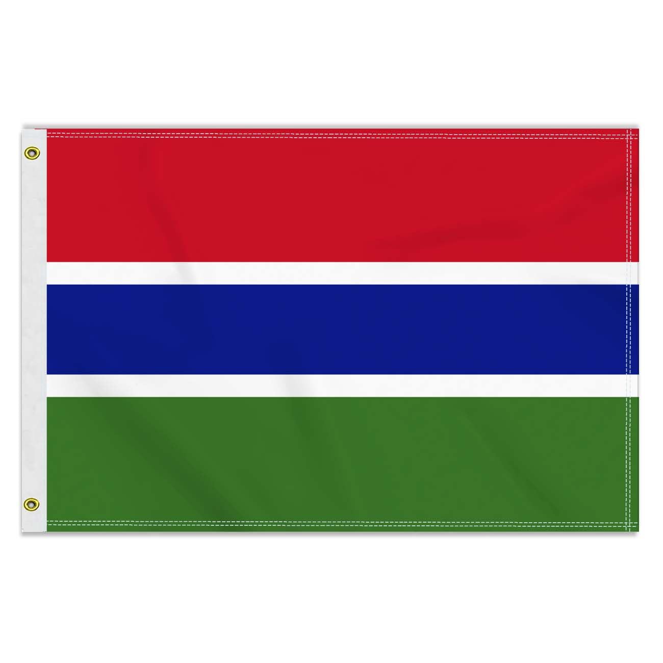 2×3 FT Gambia Flag, Medium 60×90 CM 150D Gambian Outdoor Banner,Decor Garden With Brass Gromment