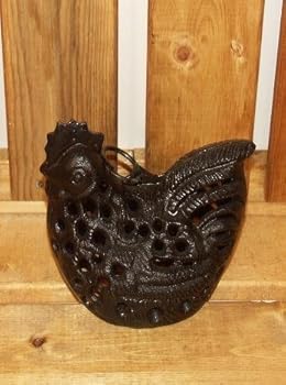 Solid Steel Dark Brown Hand Carved Chicken Small Candle Holder