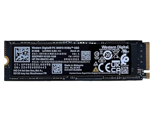 Western Digital WD SSD 512GB PC SN810 M54701-002 PCIe 4.0 NVMe M.2 2280 ソリッドステートドライブ PS5 Dell HP Lenovo ノートパソコン デスクトップ ウルトラブック用/OEM (整備済み品)