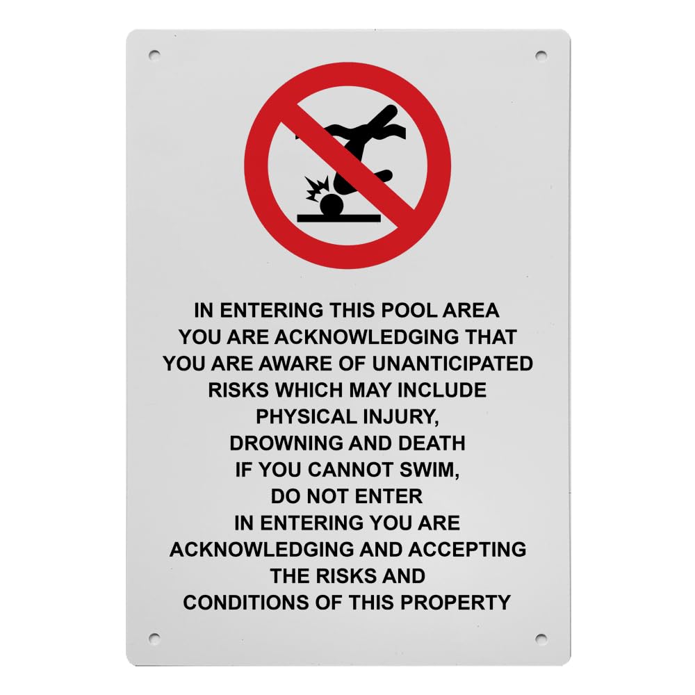 In Entering This Pool Area Sign, 8.5 x 11 in