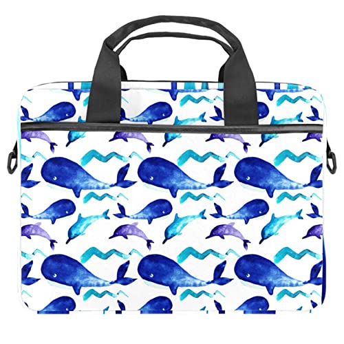 Bandolera para portátil 13.3 de ballena acuarela ideal para la universidad y cafeterías