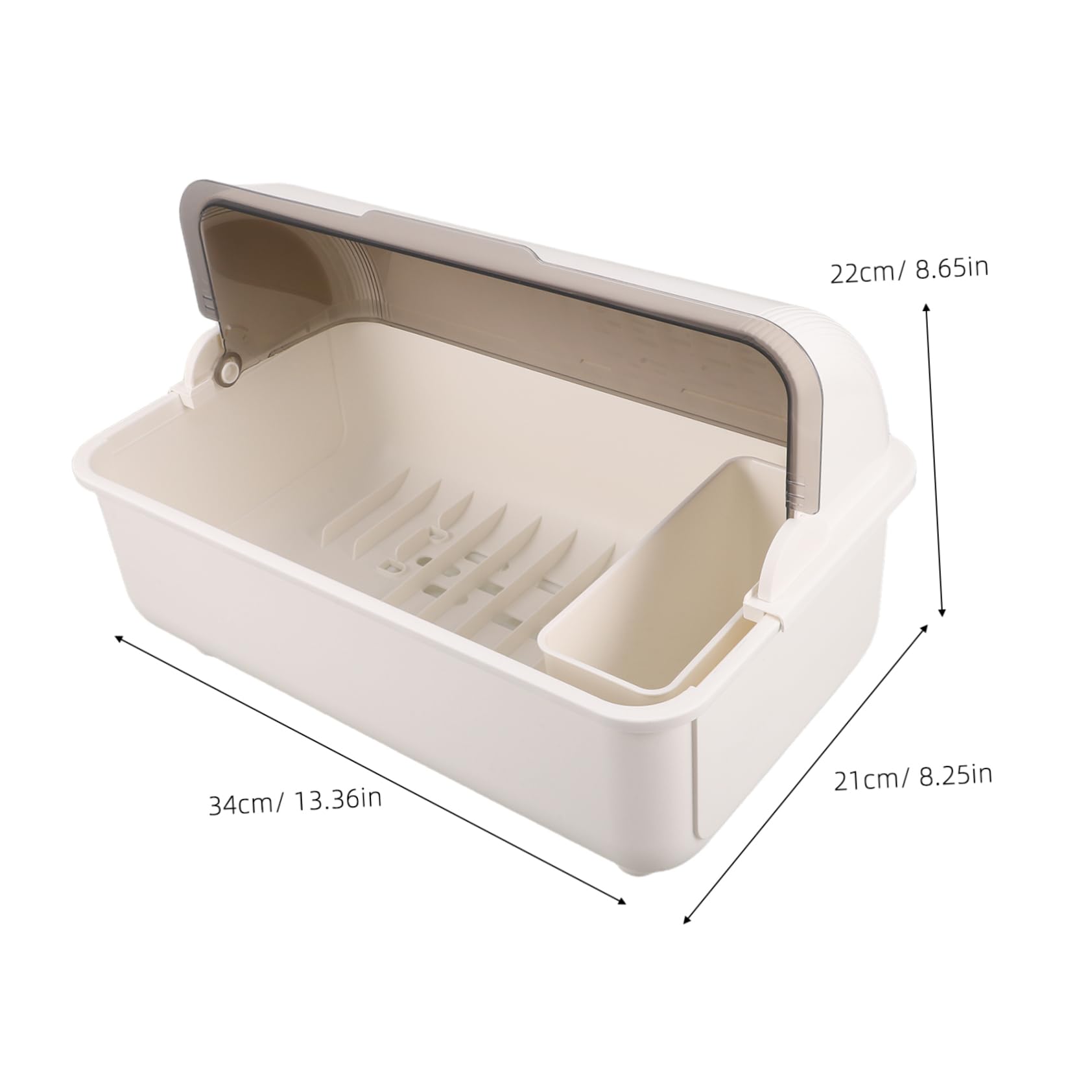 Cabilock Countertop Utensil Holder with Integrated Drainage System Dustproof Kitchen Organizer for Bowls Plates Chopsticks Space Saving Design for Efficient Storage and Quick Drying