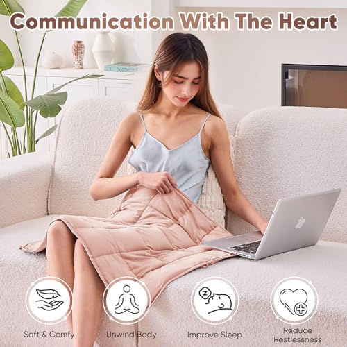 Pink Weighted Lap Blanket for Adults 5lbs, 29"x33", Cooling Heavy Throw Blanket, Portable Travel Weighted Blankets, Soft Small Blankets Gift for Sleeping