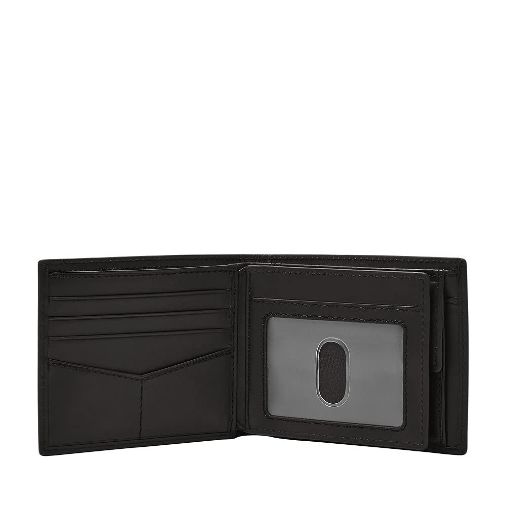 Fossil - Portafoglio bifold RFID Derrick da uomo in pelle con ampio portamonete, ML3687001 - L 11,4 cm x P 1,9 cm x A 9,4 cm