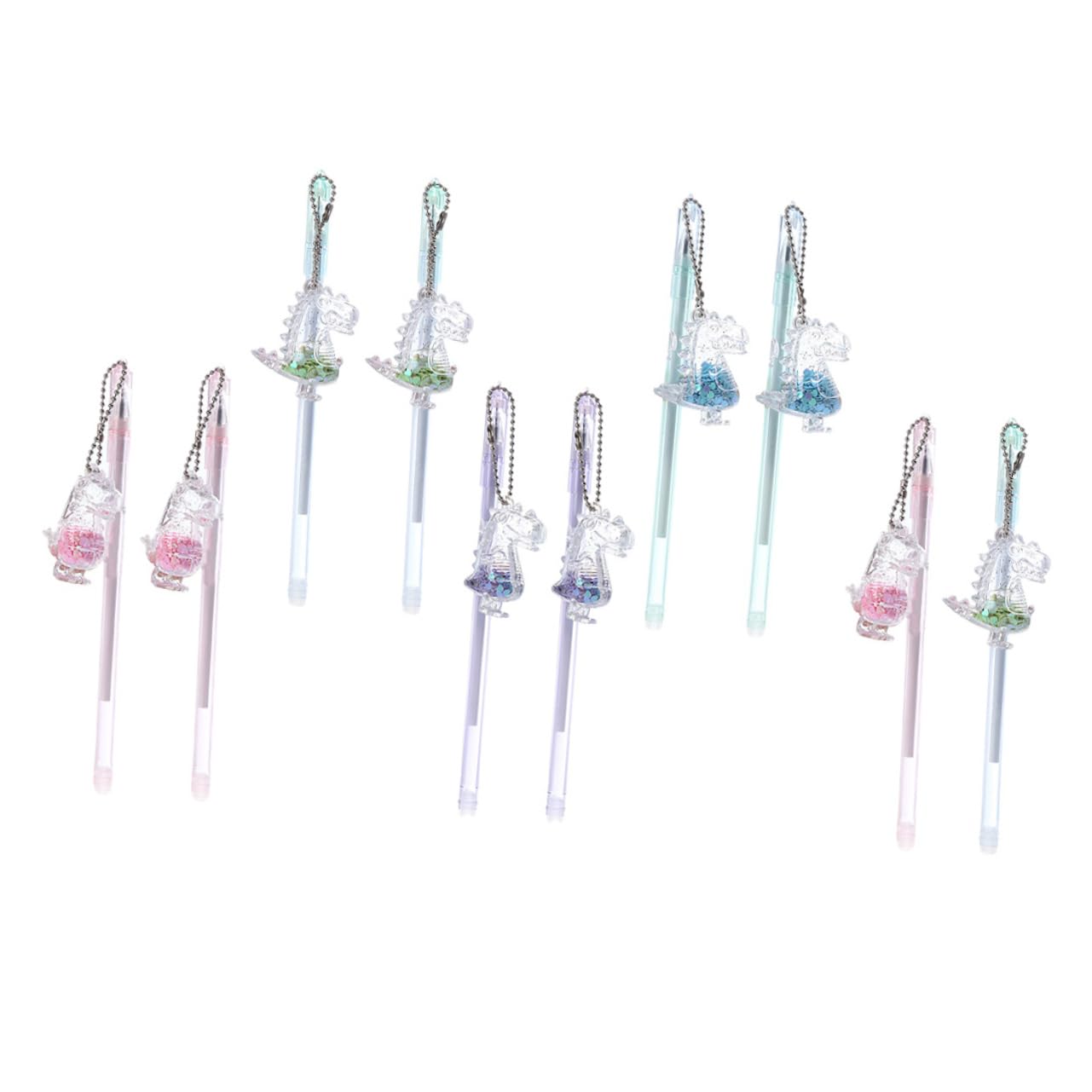 Lurrose 3 Set Di Penne A Sfera Con Ciondolo A Tema Dinosauro Set Di Penne in Gel Senza Inchiostro Per Diari Libri Da Colorare E Progetti Artistici 10 Pezzi*3