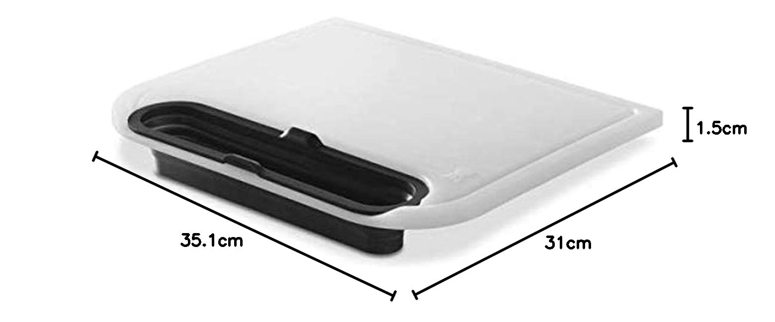 Weber Tabla de cortar (35 x 31 cm) con recipiente recolector (desmontable y plegable), surco para los jugos de la carne, apta para todos los asadores - Blanco (7032) (Confezione da 2)