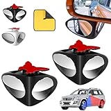 HD Car Blind Spot Elimination Mirror - 360°Rotatable, Rain/Fog Resistant, Blind Spot Mirror for Car, Side Miror Blind Spot, Rear View Eliminator Detection System, Universal Fit (Black-Left)