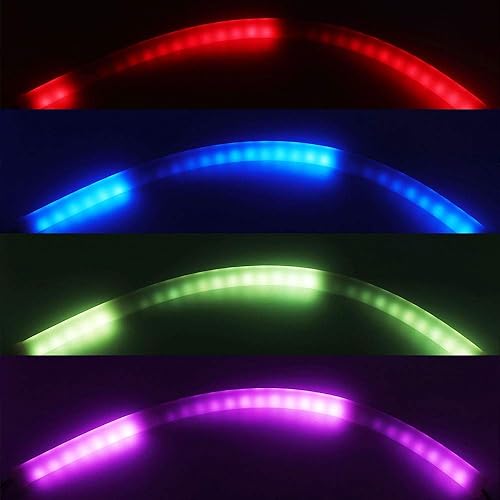 Miniatura 4 de XUNATA SK6812 5050 60 LEDsM - Luz de neón LED RGB de 1.64 pies con control remoto RF de 21 teclas, 60 LEDsM, impermeable, flexible, para decoración