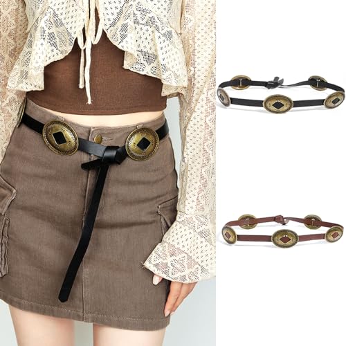 MOMOJIA Waist Belt, Waist Belt Engraved Plate for Cowgirl with Charm Vintage Belt Hot Girl Waist Chain Wide Oversize Buckle2