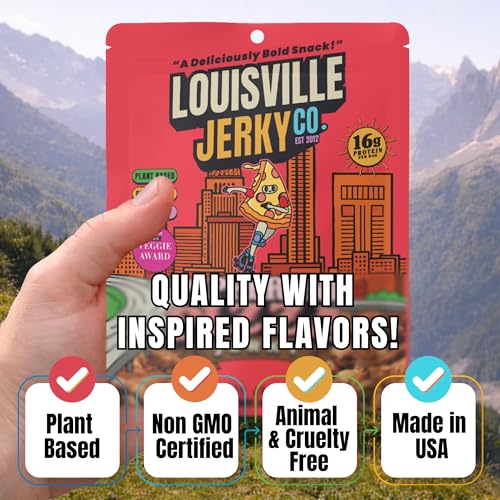 Image of Louisville Jerky Co. Pepperoni Pizza Vegan Jerky, 3 oz, 3-Pack