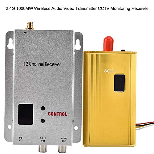 Wireless Video Transmitter and Receiver 1.2G 1.5W CCTV Audio Video Transceiver Monitoring Transmitter and Receiver Kit Real time is Responsive