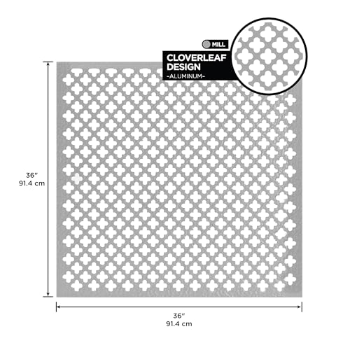 Image of M-D Building Products 57166 Aluminum Cloverleaf Sheet - for Interior /Exterior Design, Stylish, Lightweight, Corrosion-Resistant, Easy to Mold and Trim (36 in. x 36 in. x .020 in.) (Mill)