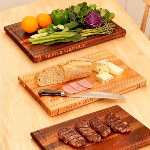 Set de Tablas de Cortar en Forma de Libro, Madera de Nogal, Juego 3 Piezas miniatura 2