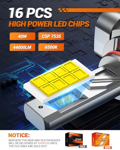 Image of SEALIGHT HB4 /9006 LED Bulb, 900% Super Bright, 6500K White Light, Real 1:1 Size, Plug and Play, IP68 Waterproof, 2 Pack