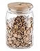 APS 82257 WOODY Glas Kanister mit Holzdeckel mit Silikon-Dichtung, 14 x14 x 21, 5 2.5 ltr.