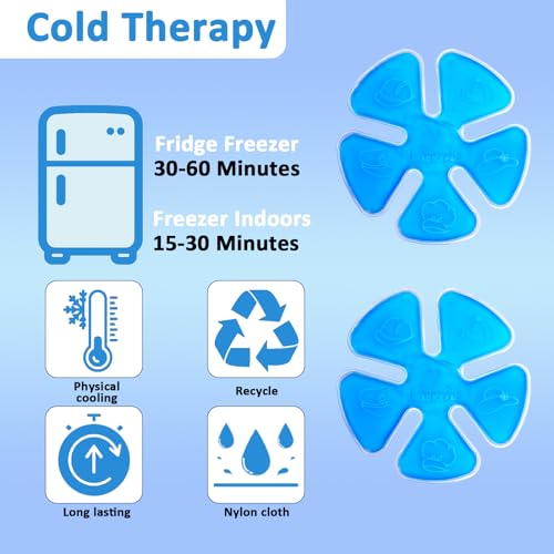 Image of Head Gel Ice Pack for Helmets,Head Gel Ice Pack, Helmet Ice Packs, Used for Catcher Helmets,Relieve Summer Heat and Keep Cool, Reusable Cooling Insert for Outdoor Sports, Riding (2PCS) (Blue)