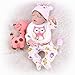 AJFZZV Poupées bébé Reborn, poupée bébé réaliste en Silicone de 16 Pouces / 42 cm, Ensemble-Cadeau pondéré en Vinyle Souple réaliste, bébé Fille Reborn pondérée, Meilleur Ensemble d'anniversaire pour