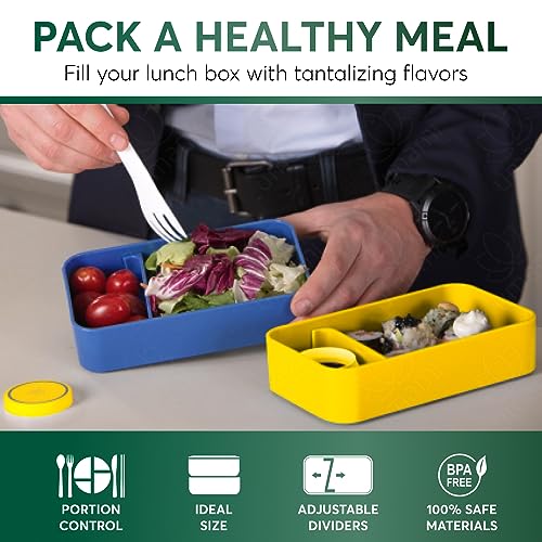 Umami Bento Box Adult All-in-1 w/4 Utensils, 100% Leakproof - Image 2