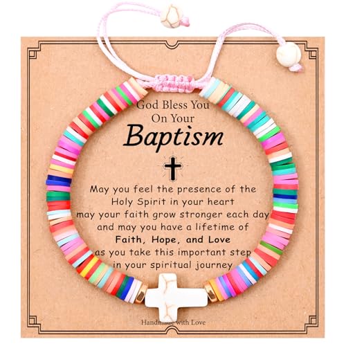 Image of First Communion Gifts, Cross Bracelet with Gift Card, Holy Communion Gifts, Baptism Gifts, Confirmation Gifts for Daughter, Niece, Granddaughter