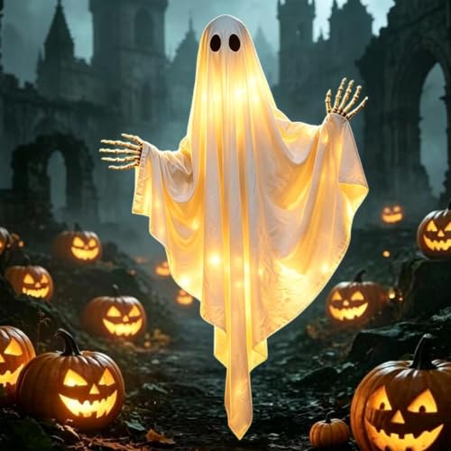 Décorations fantômes d'Halloween d'extérieur et grands accessoires de cour - 4