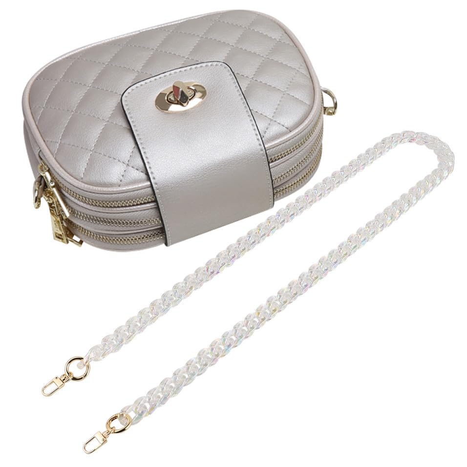 Cadena de acrílico para bolsos con dos hebillas como asa de repuesto desmontable