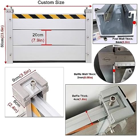 Aluminum Flood Barrier for Front/Patio Door, Commercial & Home Water Shield, Removable Temporary Dam for Driveway/Warehouse/Garage, 24in High x 6.5ft Long