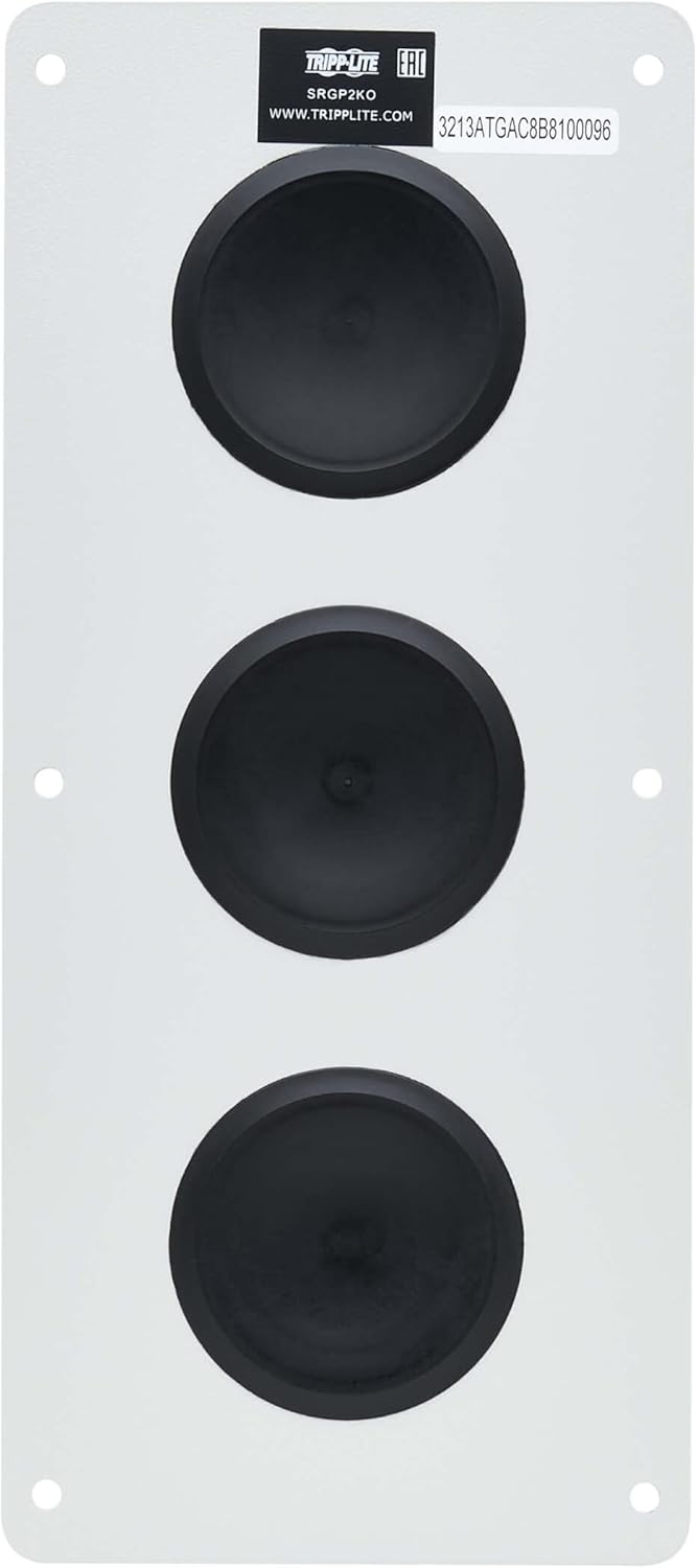 Tripp Lite Cable Entry Gland Plate for NEMA-Rated 3R and NEMA 4 Enclosure Cabinets Server Racks, 3 Ports, Metal Reinforcement for Long Life, 2-Year Warranty (SRGP2KO)