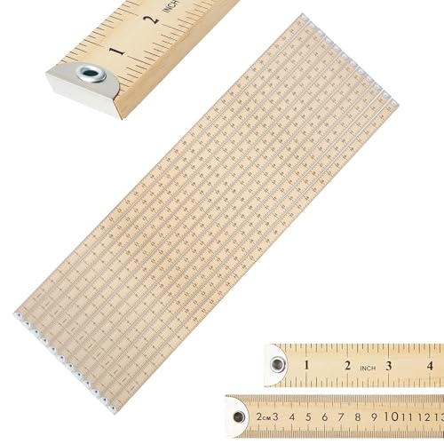 LECEHIVO 12 Pcs 36 Inches Natural Wood Yard Stick Ruler with Metal Tips and Hang Hole,Clothing Measuring Meter Stick Wooden Yardstick for Home Office