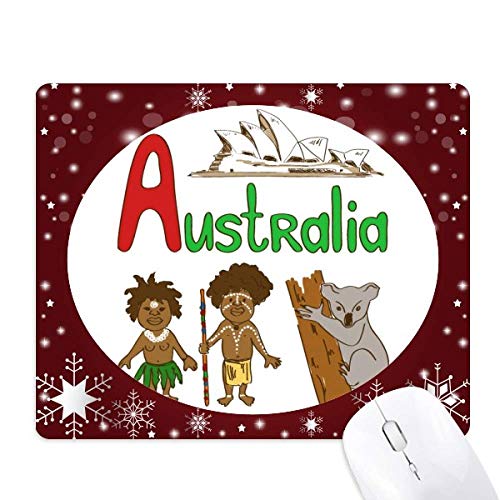 Tapis de souris motif Australie symbole national et flocon de neige, cadeau idéal
