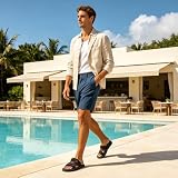 Aomig Męskie skórzane sandały antypoślizgowe sandały plażowe z otwartymi palcami otwarte palce chodaki letnie buty męskie suwaki kapcie świąteczne kapcie do jazdy płaski regulowany pasek sandały
