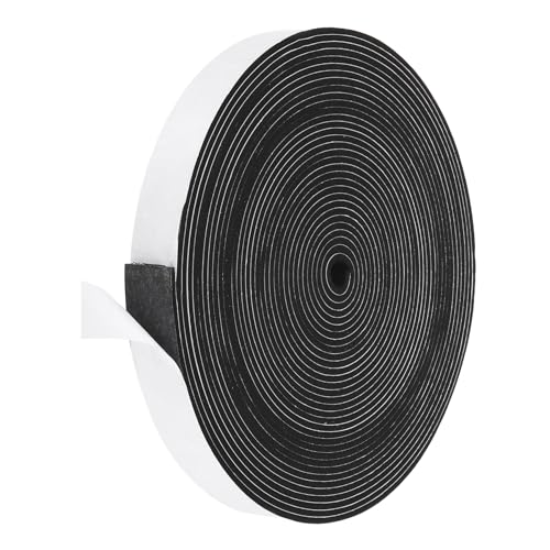 PATIKIL Weather Stripping Door Seal Strip, 1 Inch x 1/8 Inch x 40 Ft Self Adhesive Soundproof High Density Foam Tape Insulation for Door Window Air Conditioning, Black