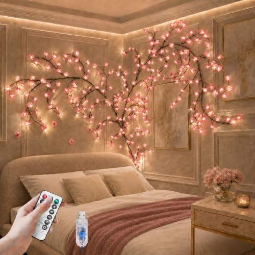 Cherry Blossom Willow Vine LED Tree Branch Lights 4FT 48 LED for Wall Decor