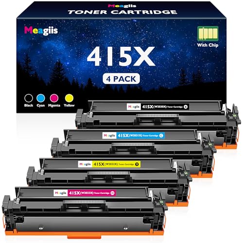 Toner compatible HP 415X haute capacité avec pack 4 couleurs noir cyan magenta jaune