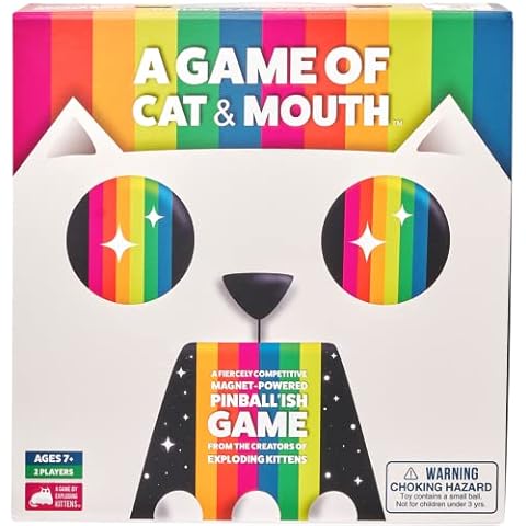 A Game of Cat and Mouth by Exploding Kittens - 2 Players - Ages 7+ - 15 Minutes to Play - Magnet Powered Pinball Game - Couples Game, Family Game Night, Kid and Adult Board Game Cover