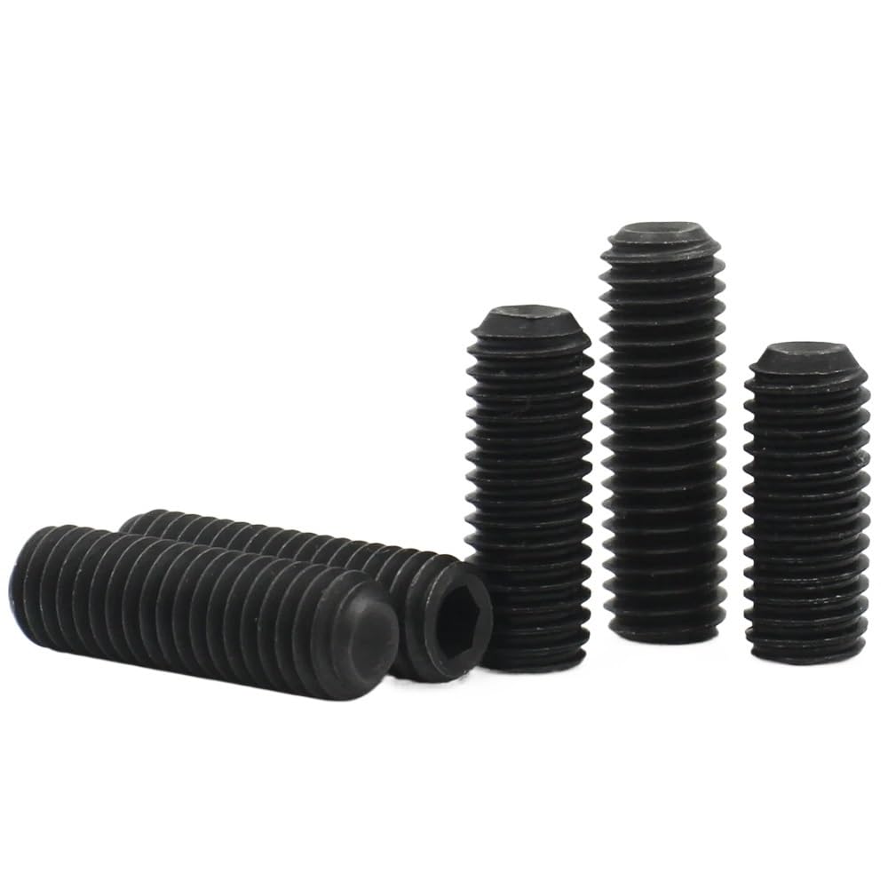 10 tornillos prisioneros de acero al carbono de grado 12,9, tornillo de fijación de extremo cóncavo con punta de copa sin cabeza, M2-M10(70mm (10pcs),M6)
