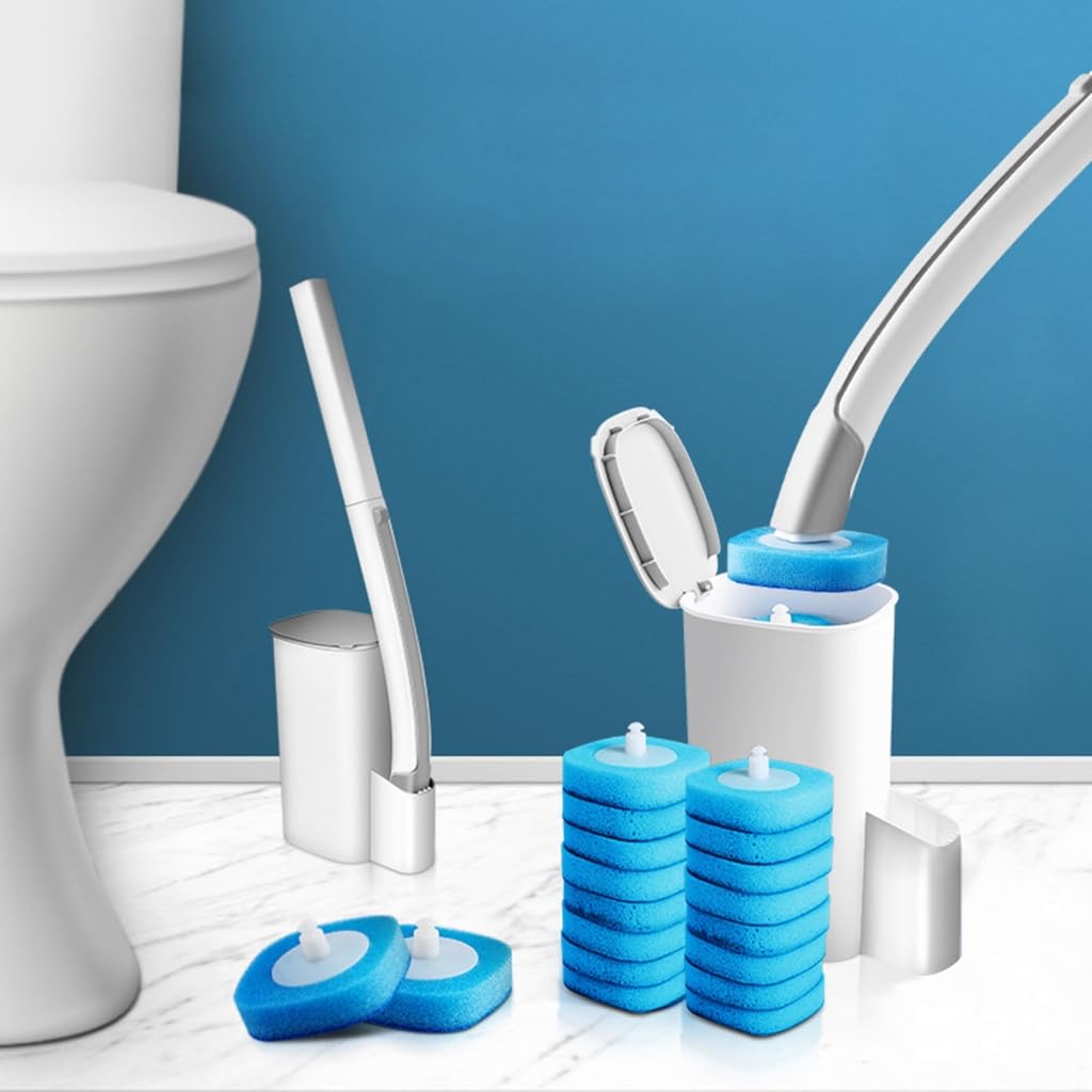 Toilet Brush Cleaner with Long Handle Bathroom Sponge Toilet Brush Toilet Bowl Cleaner Wand