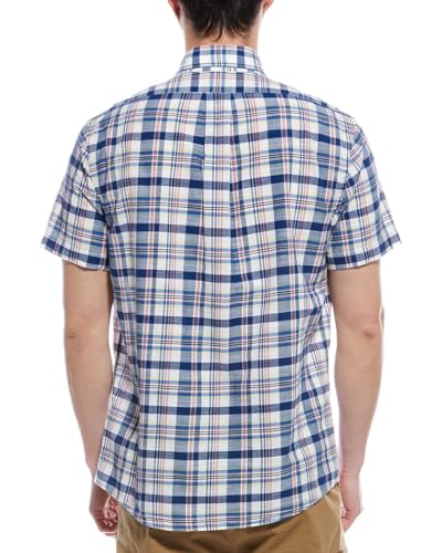 Brooks Brothers Mens Lightweight Cotton Short Sleeve Madras Plaid Button Down Shirt,2