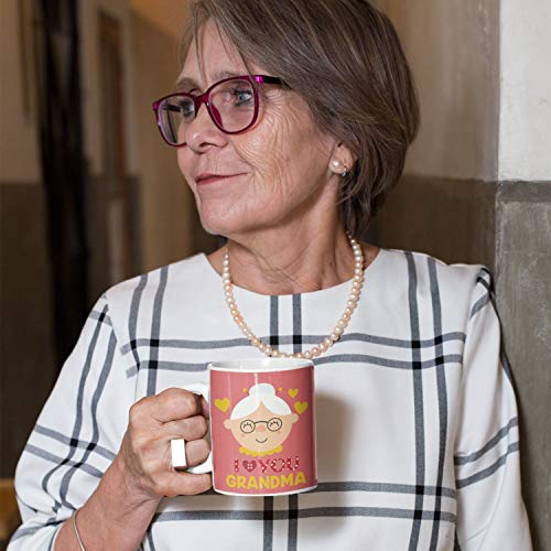 Image of I Love You Grandma Coffee Mug with Coaster Set of 2 Combo Gift for Grandmother Birthday Mothers Day - 330ml