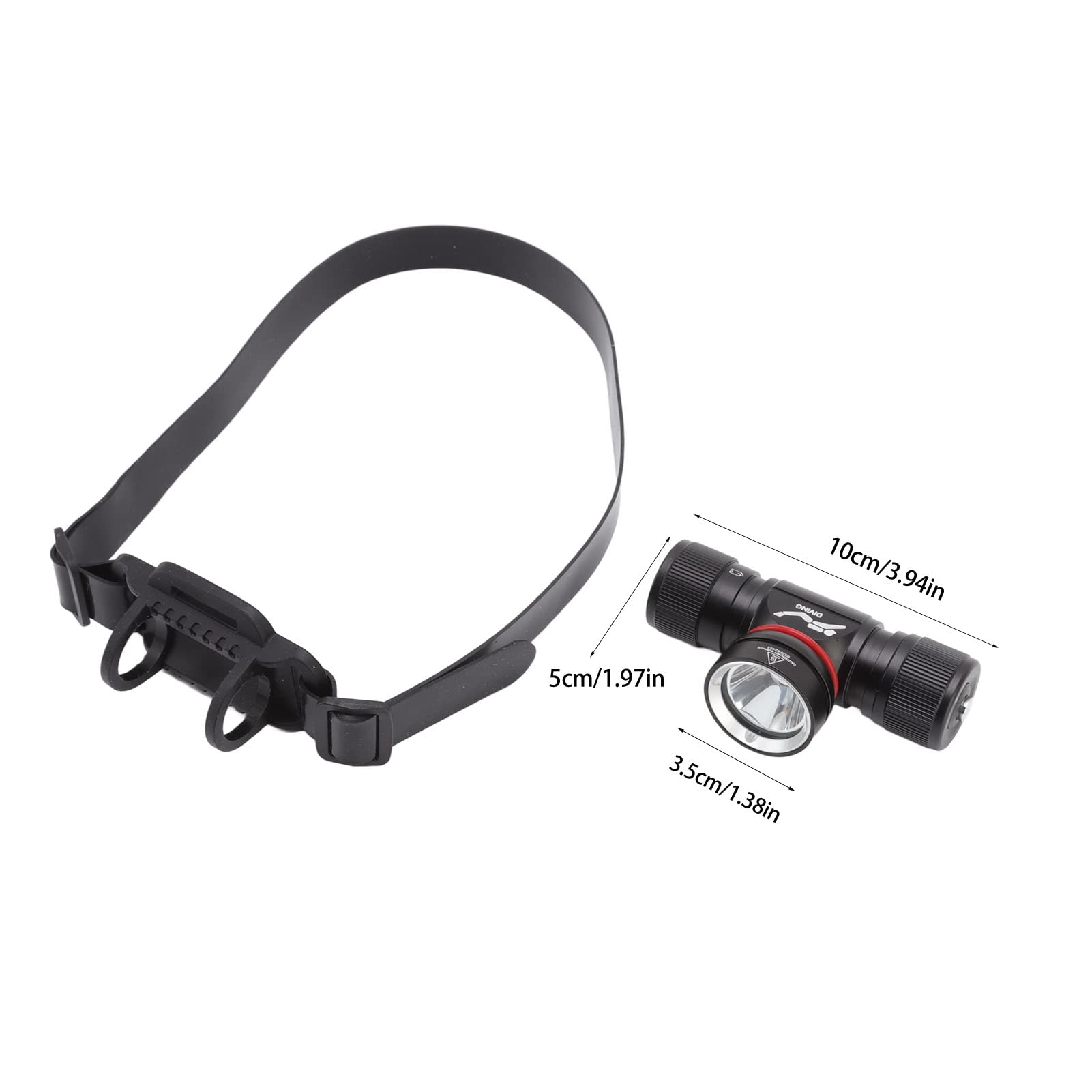 AMONIDA Lampe Frontale de Plongée étanche en Alliage D'aluminium, 10W, 1000lm, Lampe de Poche Sous-marine pour la Pêche et la Spéléologie