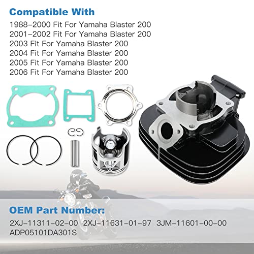 Eccpp Cylinder Piston Assembly Kit Fit For Yamaha Blaster 200 Yfs200 1998-2006 Top End Kit Cylinder Piston Ring Gasket Set #TOP1