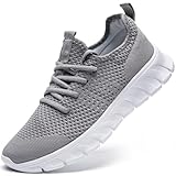 YRLTYO Mens Running Walking Tennis Shoes Athletic Breathable Non Slip Casual Fashion Sneakers Workout Slip On Sports Gym Shoes Grey Size 9.5