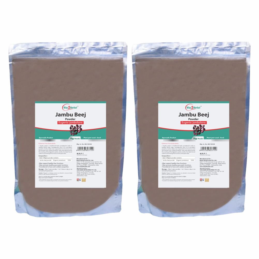 Way2Herbal Jambu Beej/Jamun Seed Powder (1 Kg Pack of 2) (B0CQM8K3Y9) Amazon Price History, Amazon Price Tracker