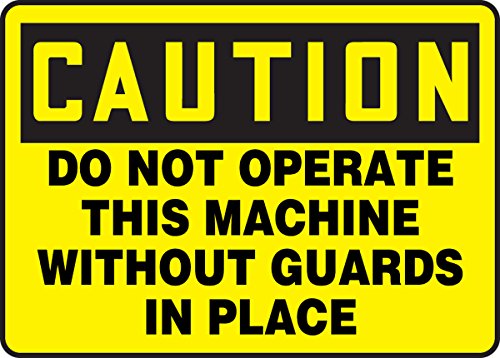Panneau aluminium Attention Ne pas utiliser sans carter de protection 25x35cm