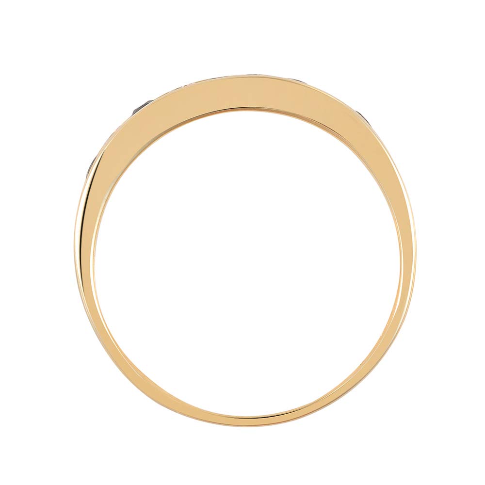 Bijoux pour tous - Anillo de oro amarillo de 9 quilates con zafiro