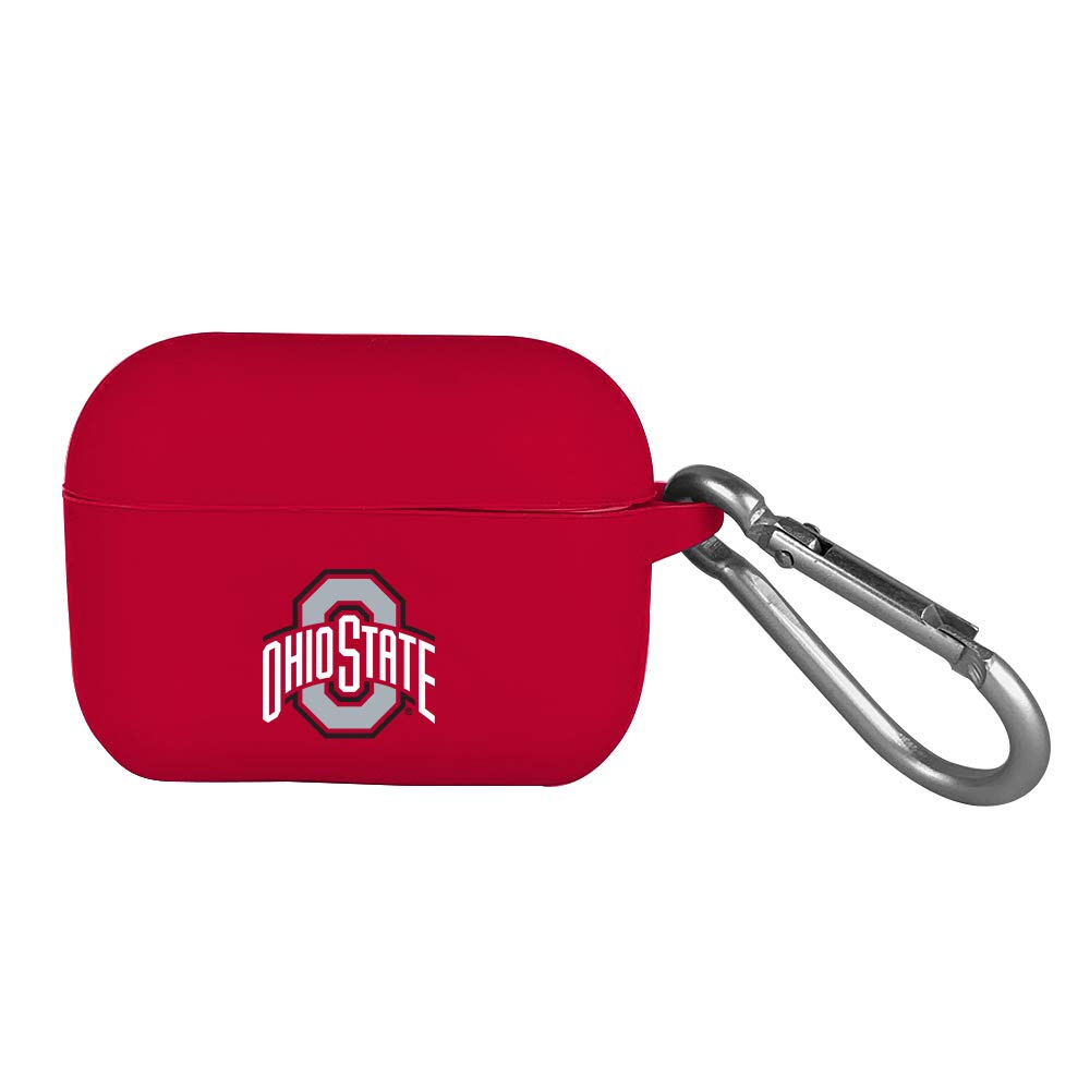 AudioSpice Collegiate Ohio State Buckeyes Silicone Cover for Apple AirPods Pro (1st Generation) Charging Case with Carabiner